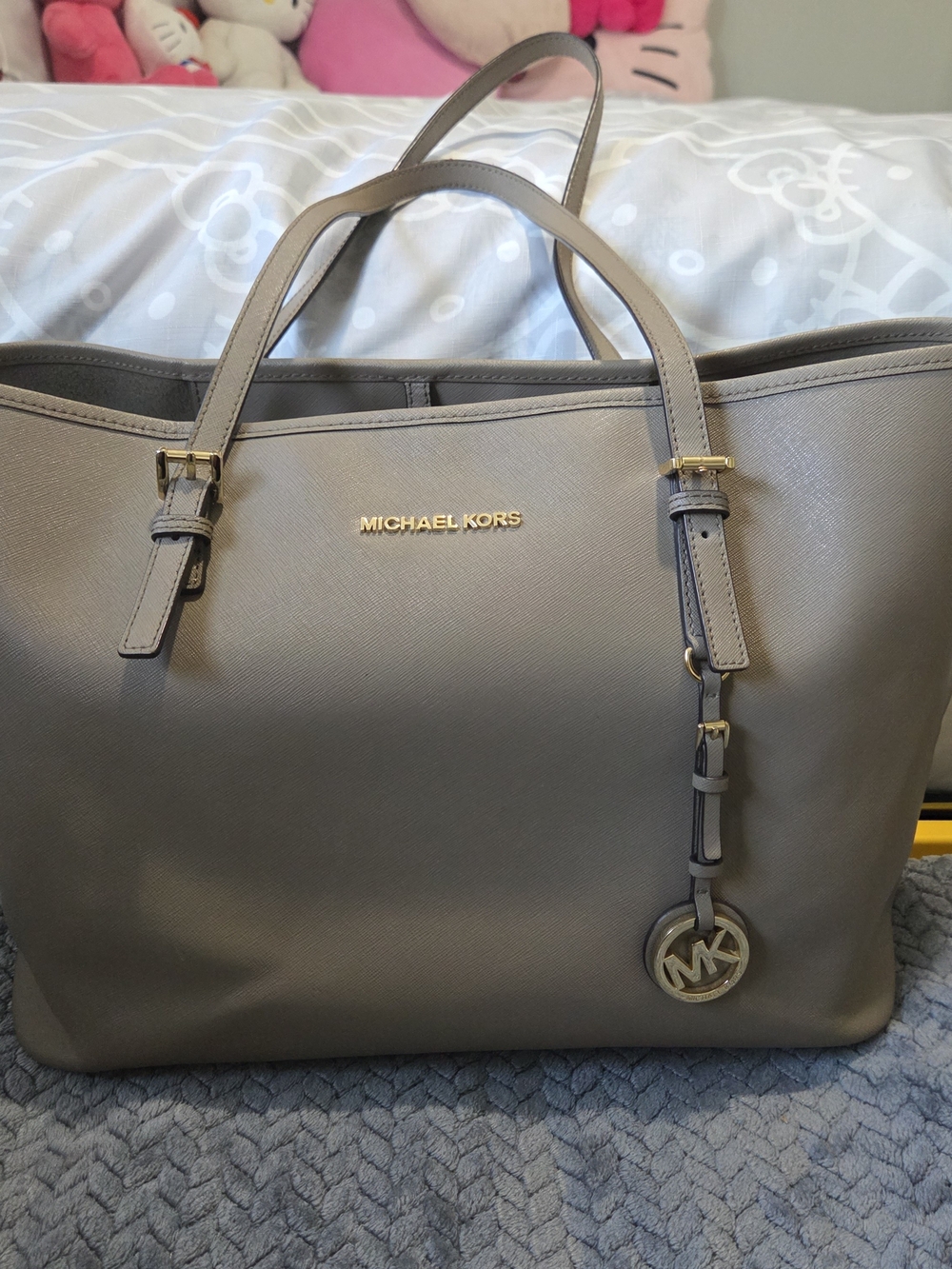Michael Kors Taupe Saffiano Leather Tote with Organizer Insert